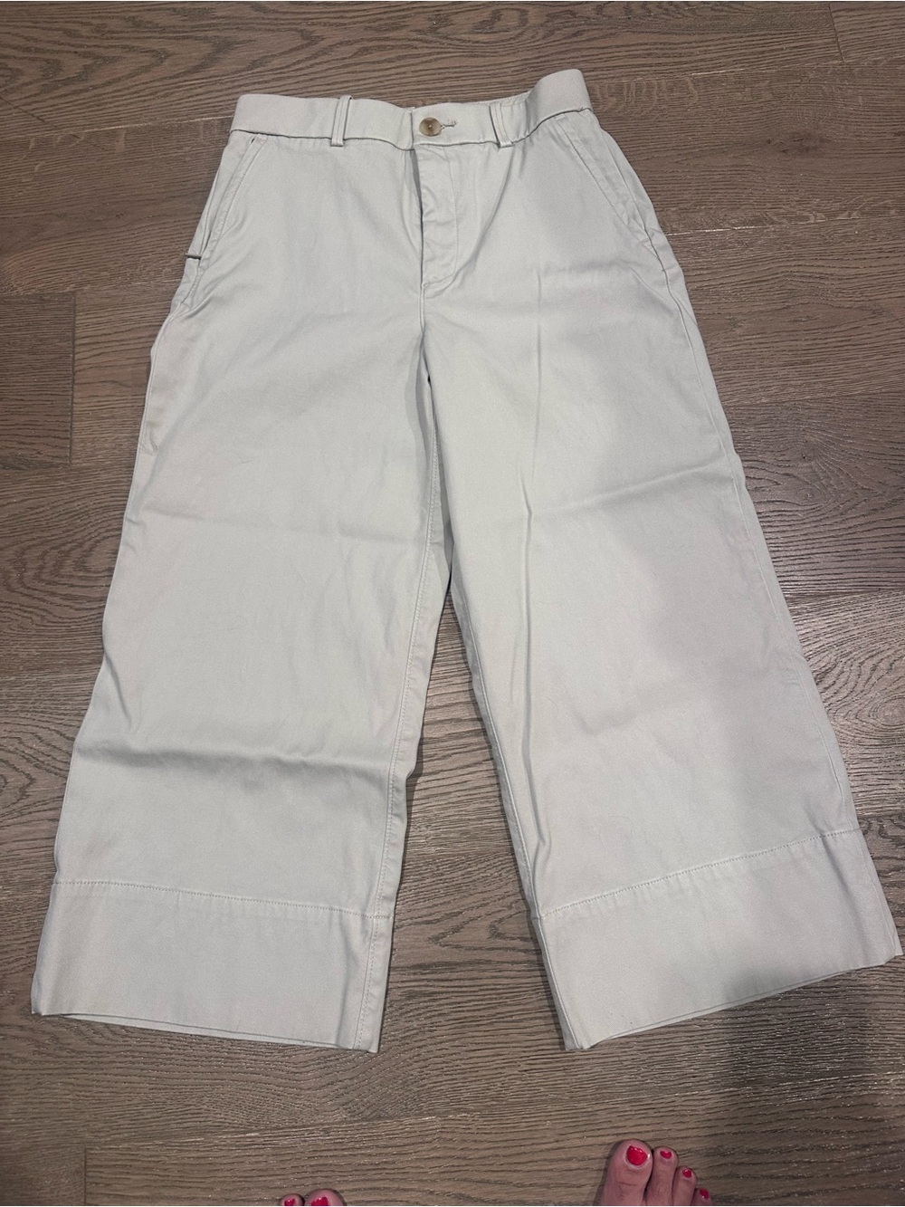 SPANX Wide-Leg Crop Pants in Light Cream